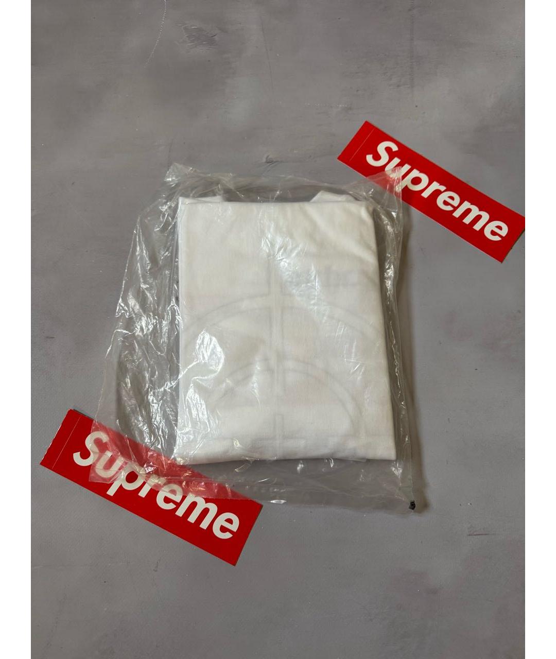 SUPREME Белая хлопковая футболка, фото 5