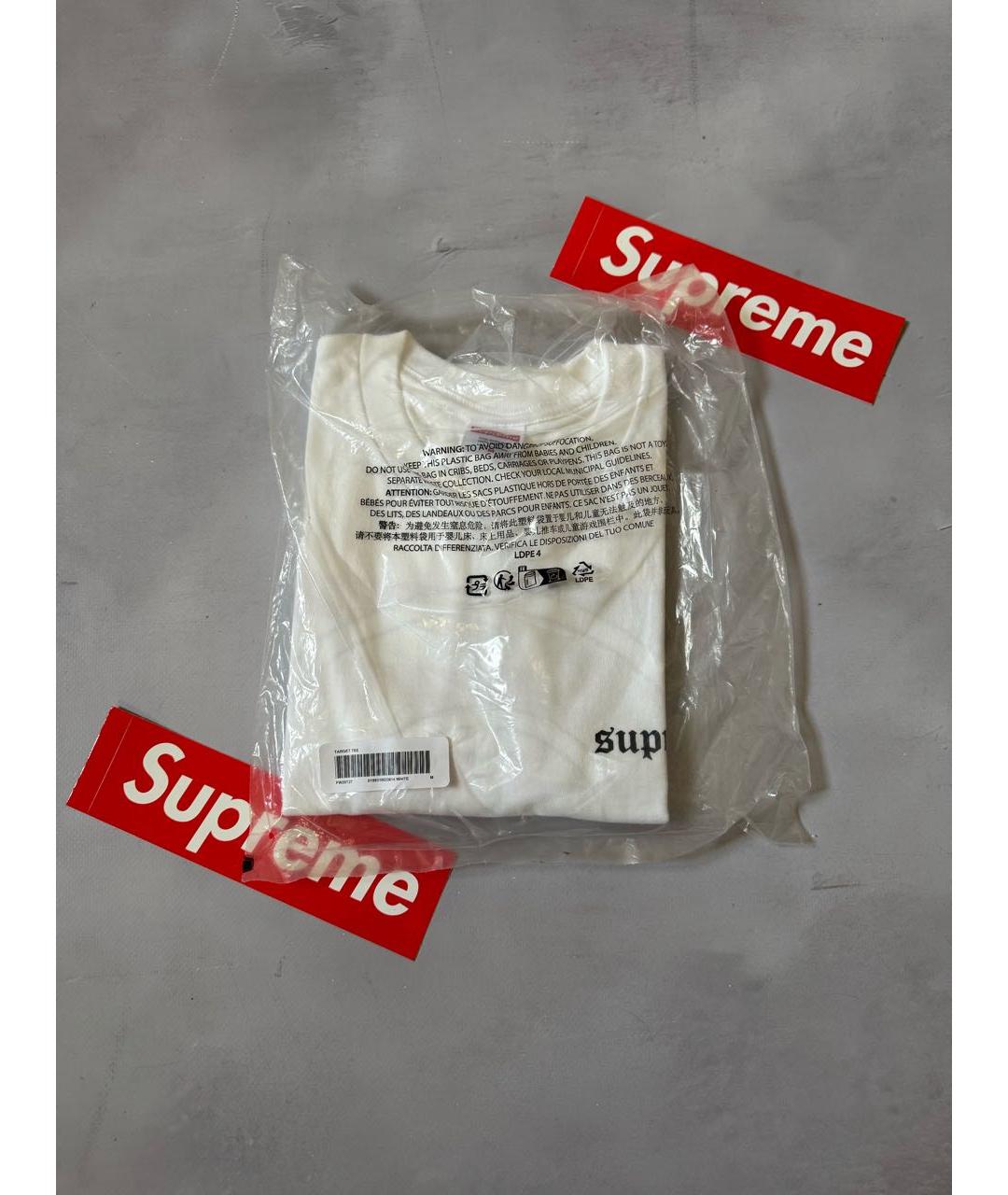 SUPREME Белая хлопковая футболка, фото 3