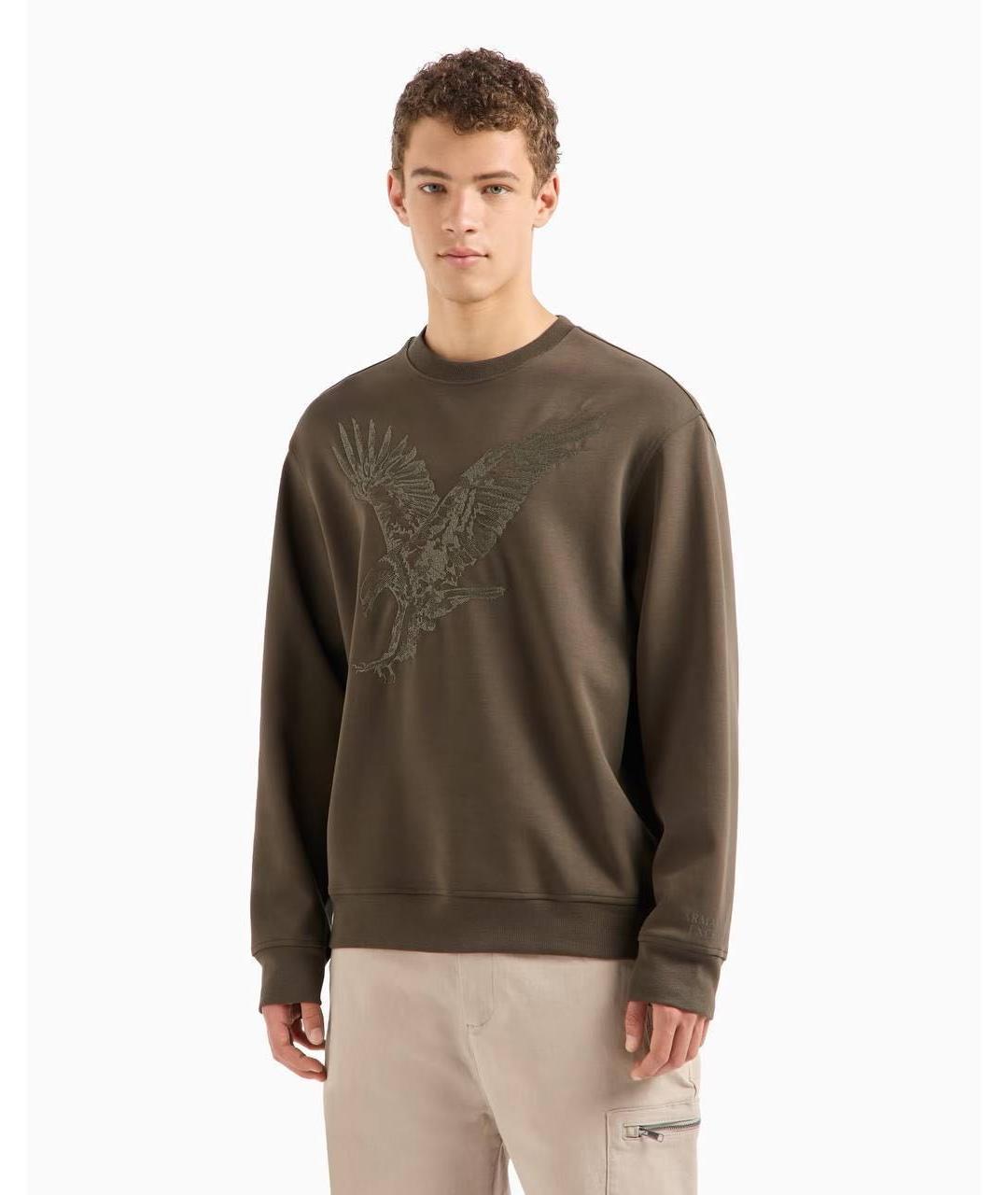 ARMANI EXCHANGE Хаки хлопковый спортивный костюм, фото 6