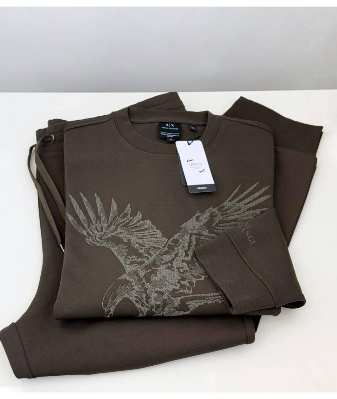 ARMANI EXCHANGE Хаки хлопковый спортивный костюм, фото 5