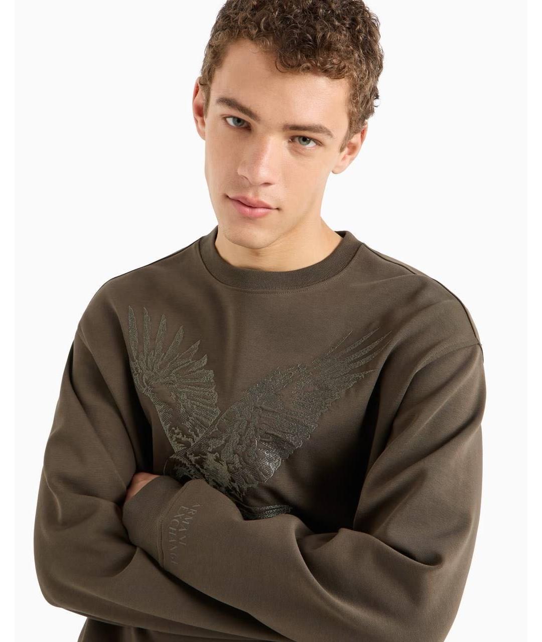 ARMANI EXCHANGE Хаки хлопковый спортивный костюм, фото 7