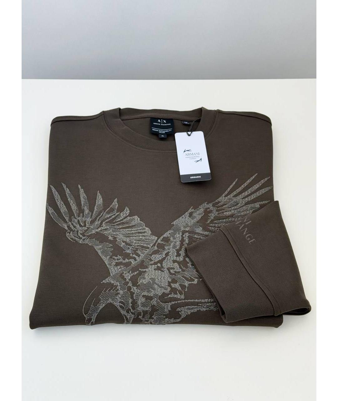 ARMANI EXCHANGE Хаки хлопковый спортивный костюм, фото 3