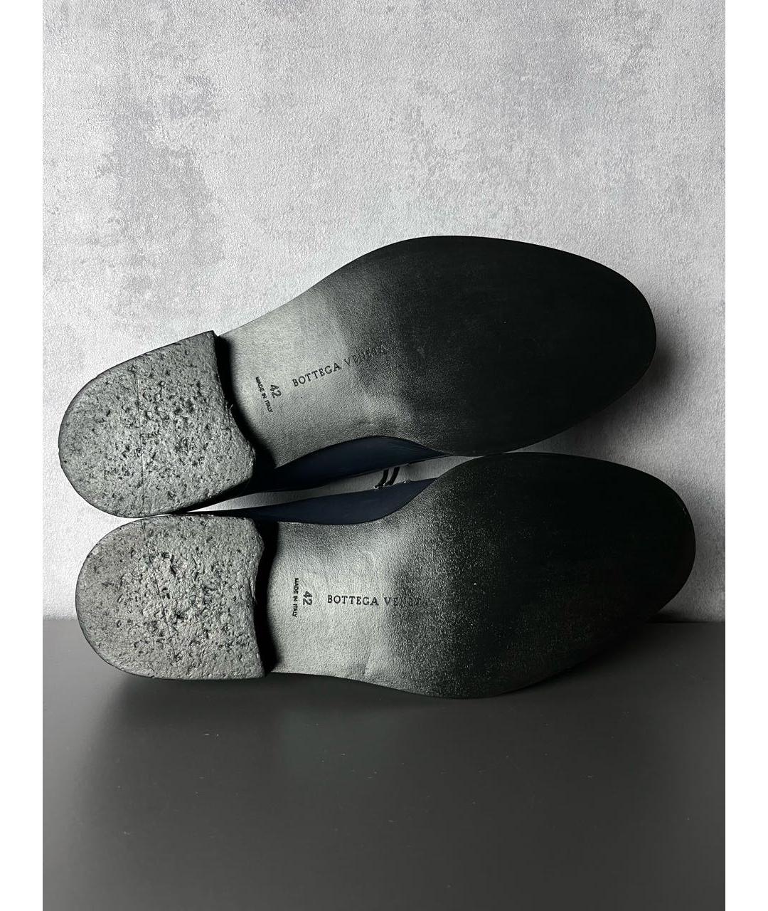 BOTTEGA VENETA Темно-синие кожаные туфли, фото 5