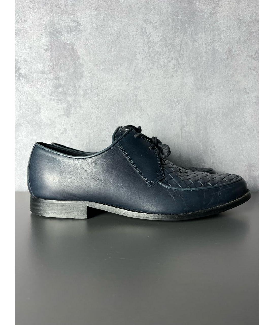 BOTTEGA VENETA Темно-синие кожаные туфли, фото 9