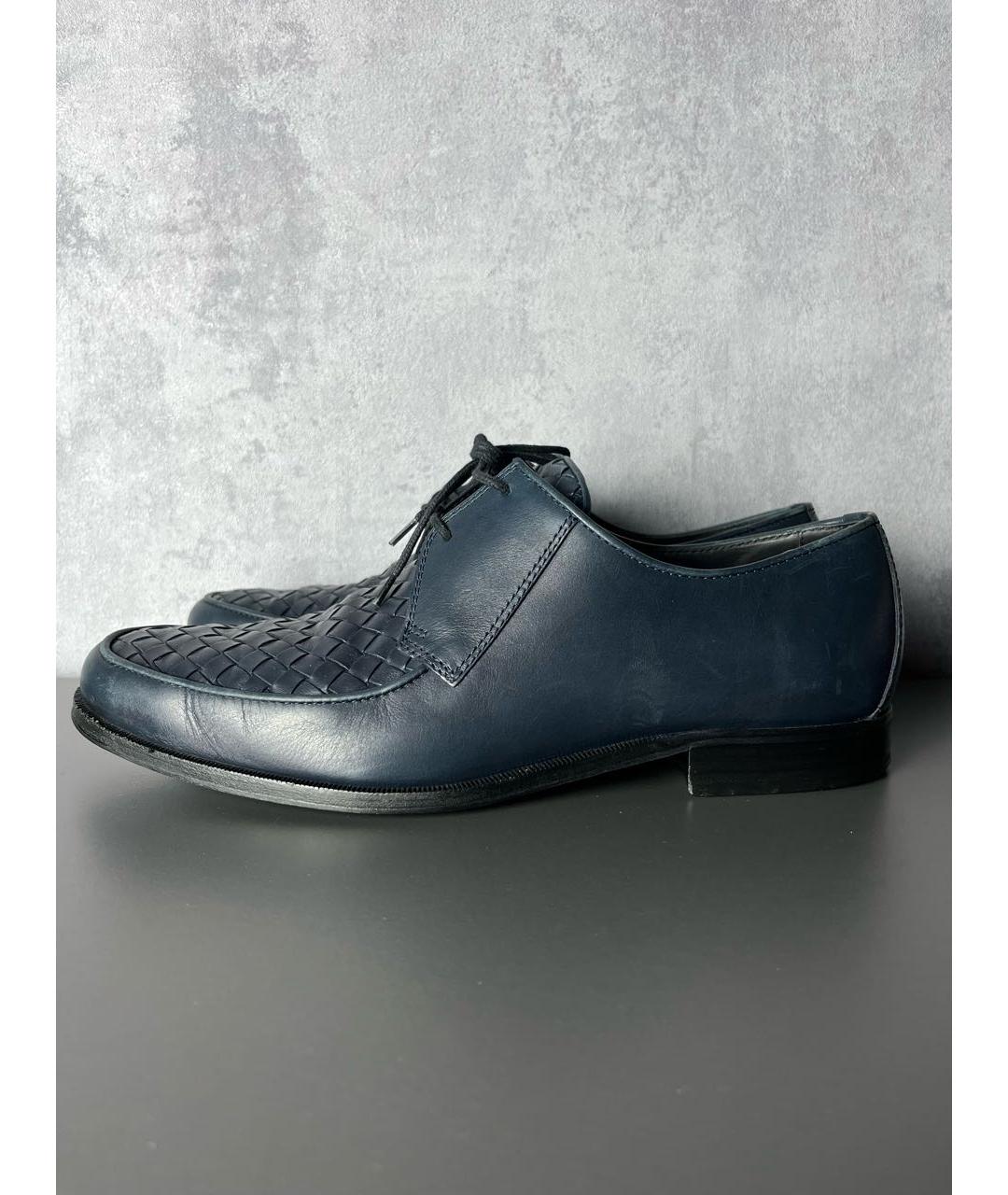 BOTTEGA VENETA Темно-синие кожаные туфли, фото 2