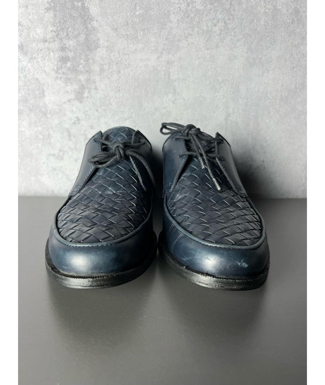 BOTTEGA VENETA Темно-синие кожаные туфли, фото 4