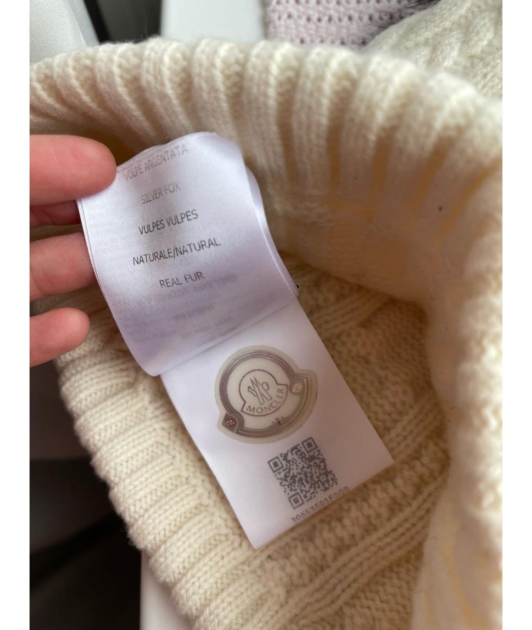 MONCLER Белая шерстяная шапка, фото 2