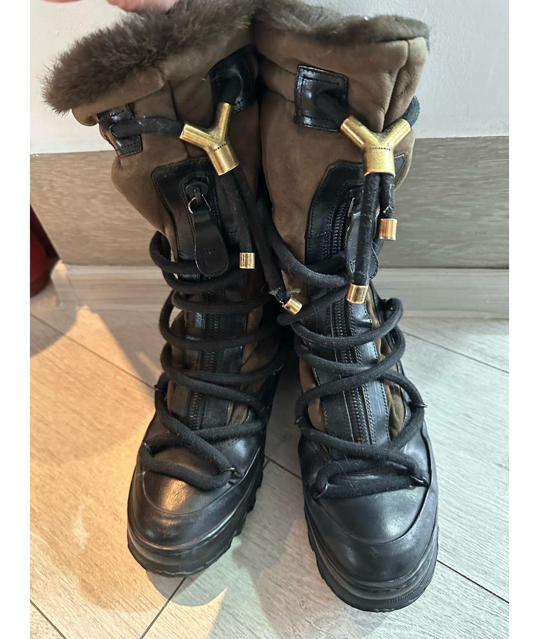 BURBERRY Черные замшевые сапоги, фото 6