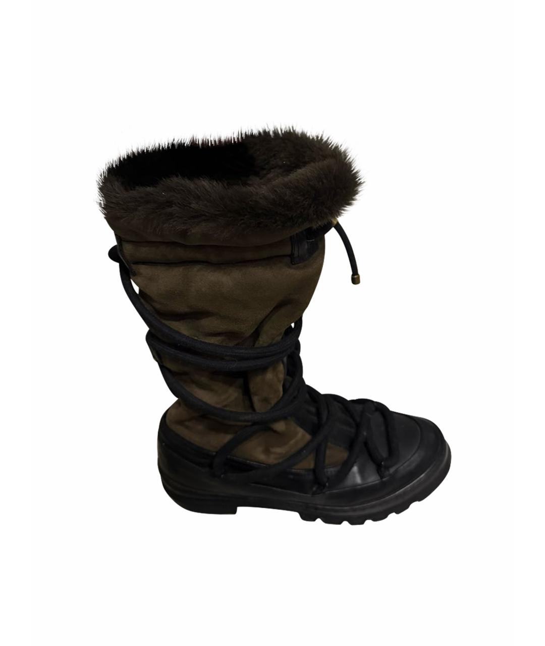 BURBERRY Черные замшевые сапоги, фото 1