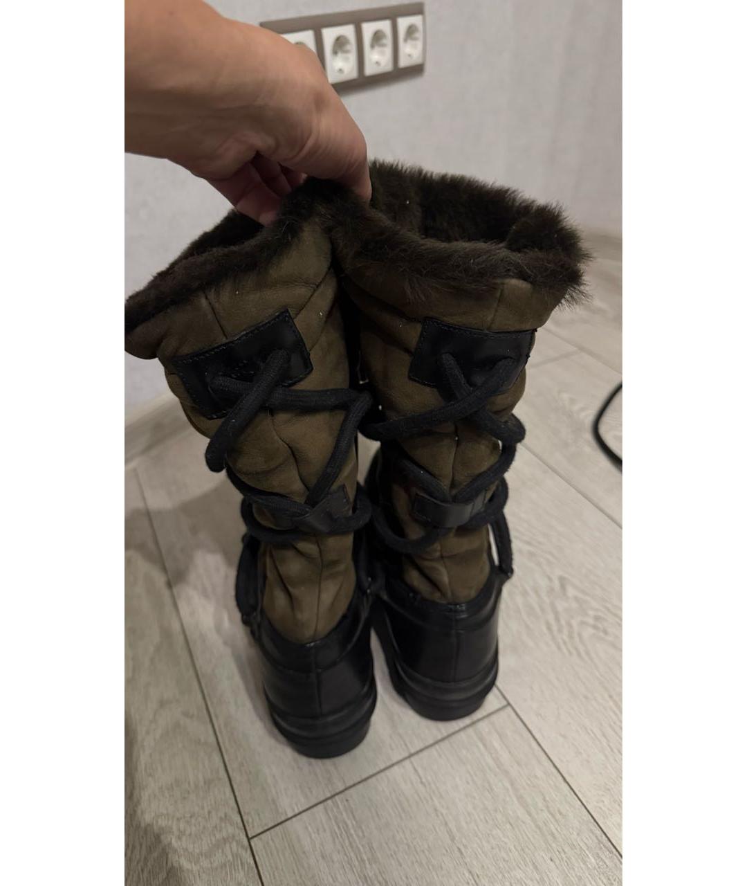 BURBERRY Черные замшевые сапоги, фото 4