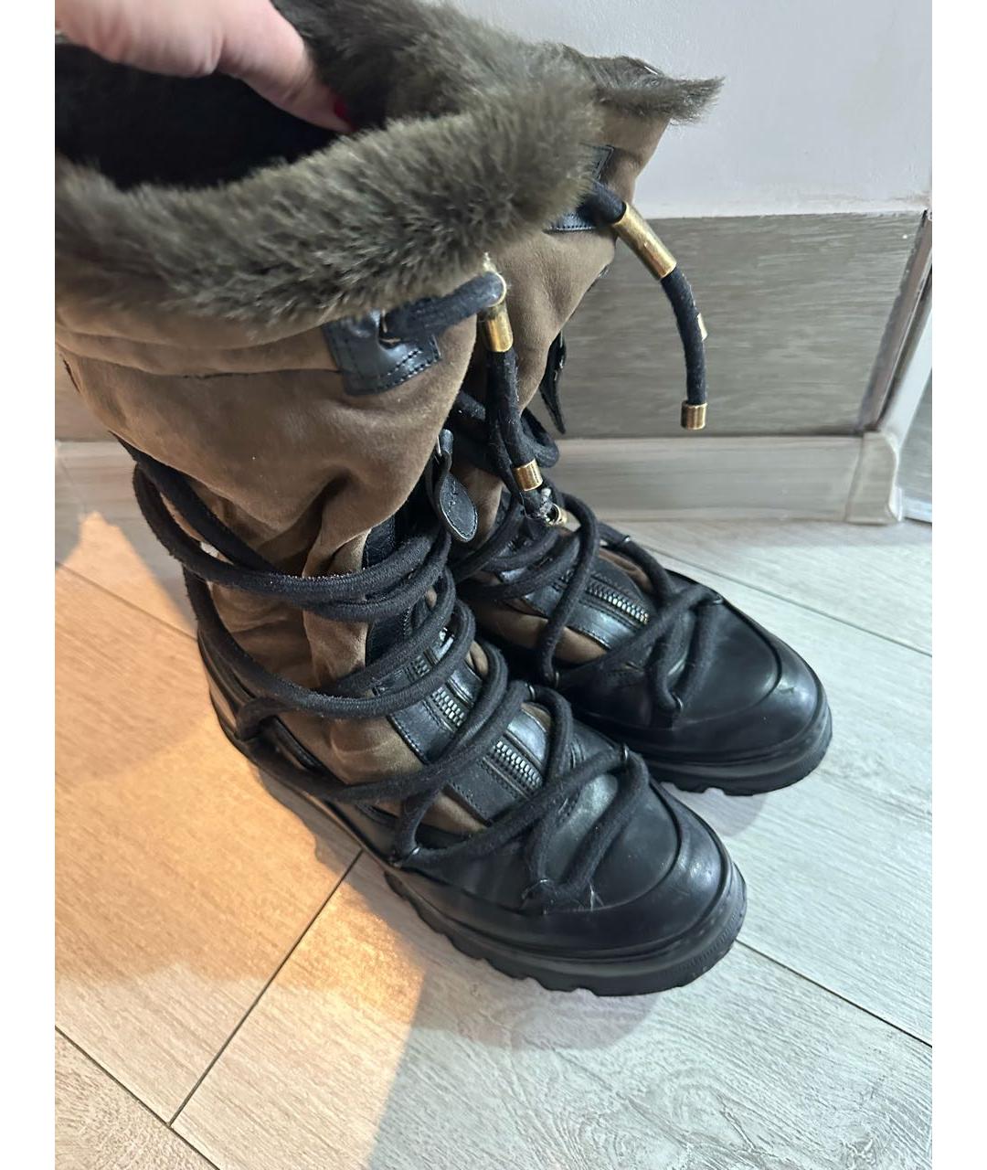 BURBERRY Черные замшевые сапоги, фото 2