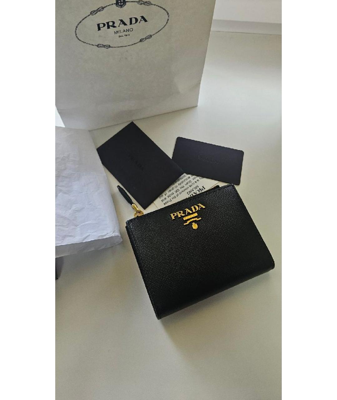 PRADA Черный кожаный кошелек, фото 2