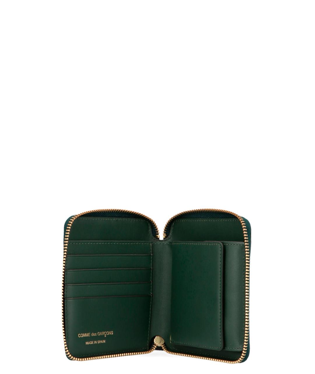 COMME DES GARÇONS WALLET Зеленый кожаный кошелек, фото 3