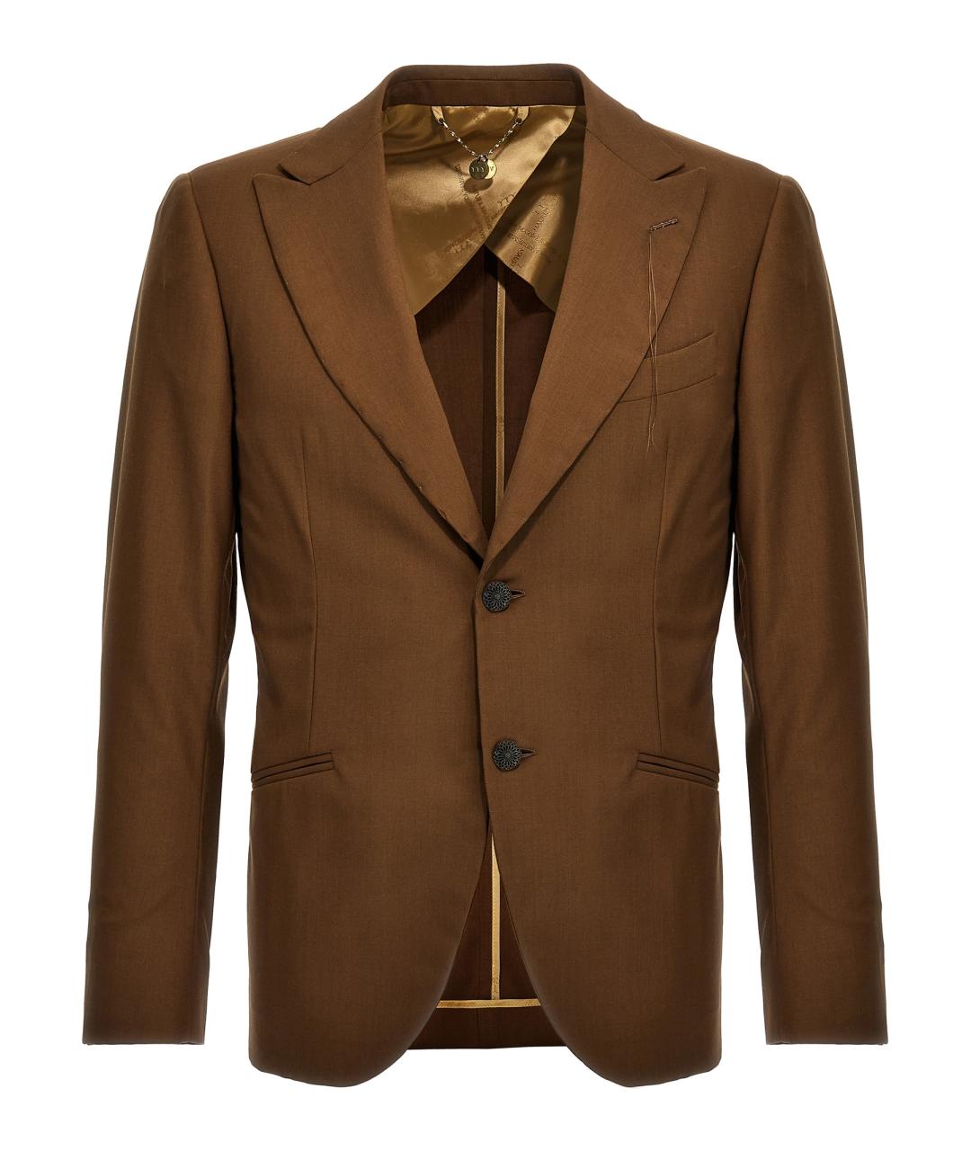 MAURIZIO MIRI Коричневый шерстяной пиджак, фото 1