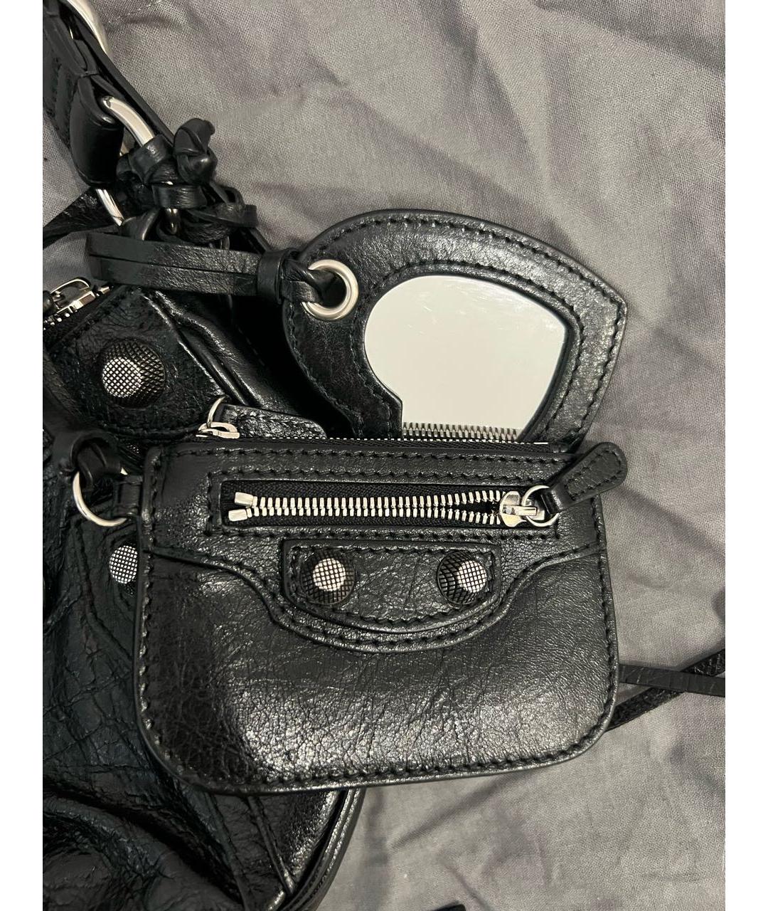 BALENCIAGA Черная кожаная сумка с короткими ручками, фото 6