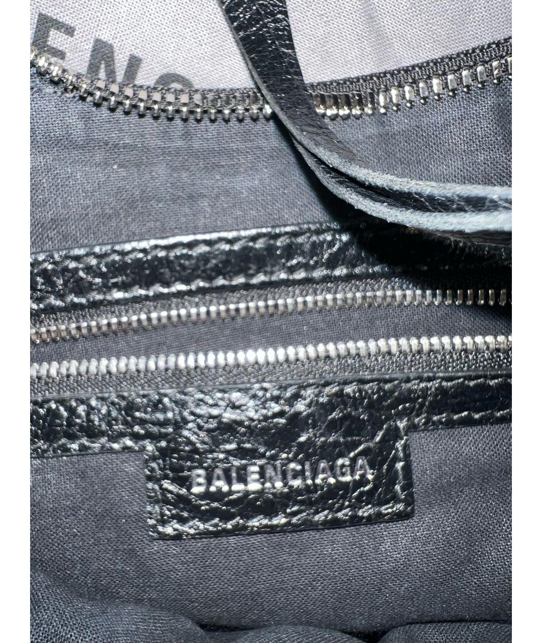 BALENCIAGA Черная кожаная сумка с короткими ручками, фото 4