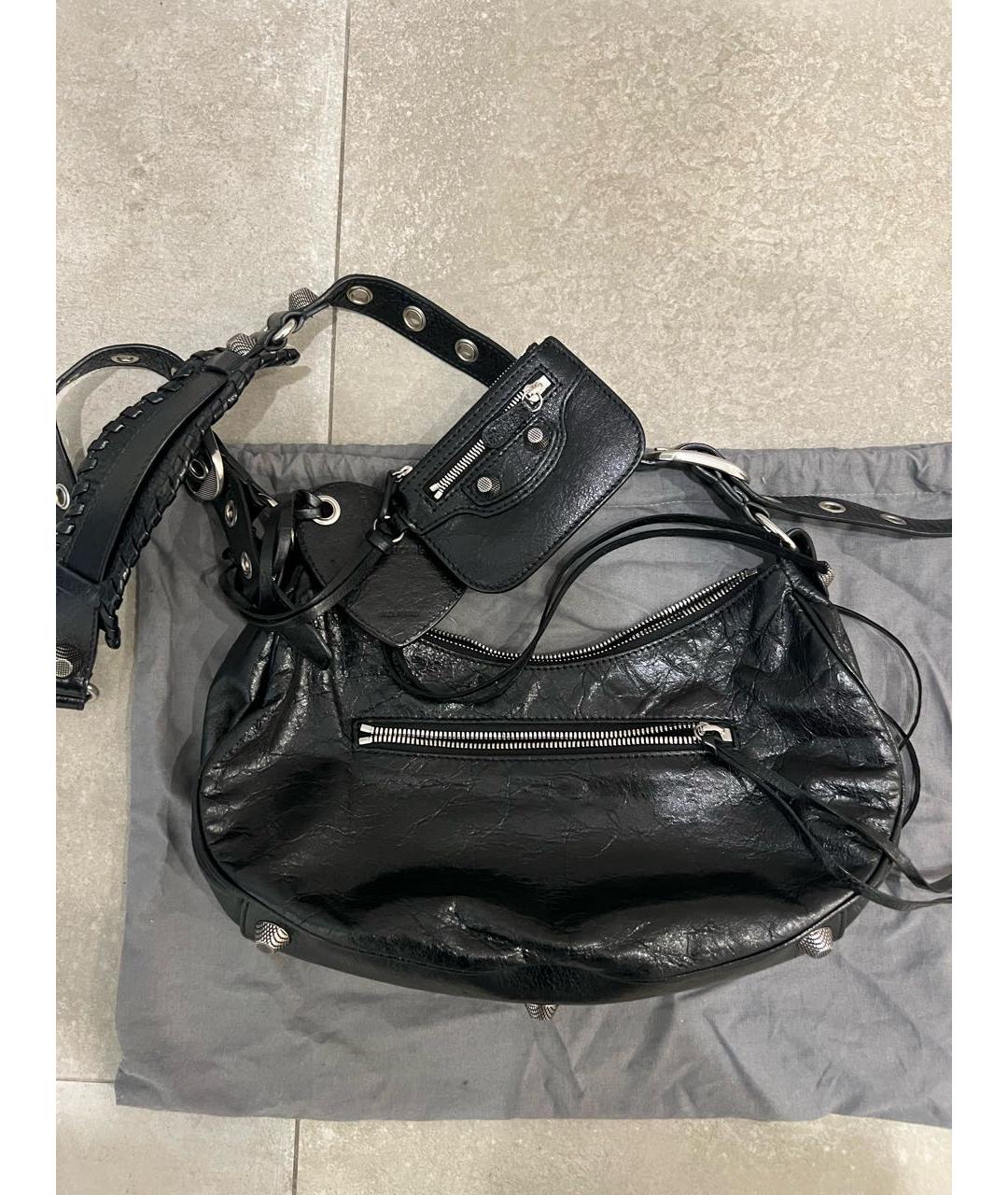 BALENCIAGA Черная кожаная сумка с короткими ручками, фото 3