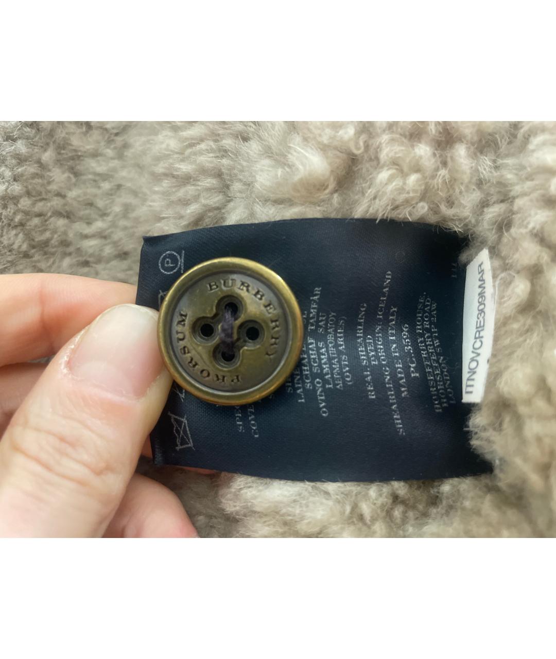 BURBERRY Бежевая замшевая дубленка, фото 7