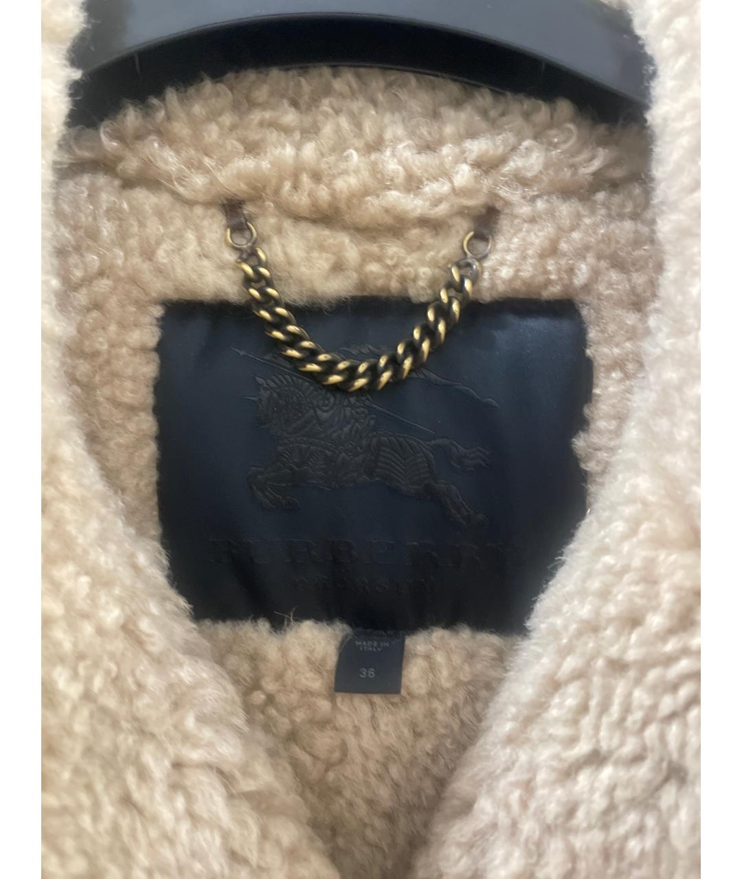 BURBERRY Бежевая замшевая дубленка, фото 4