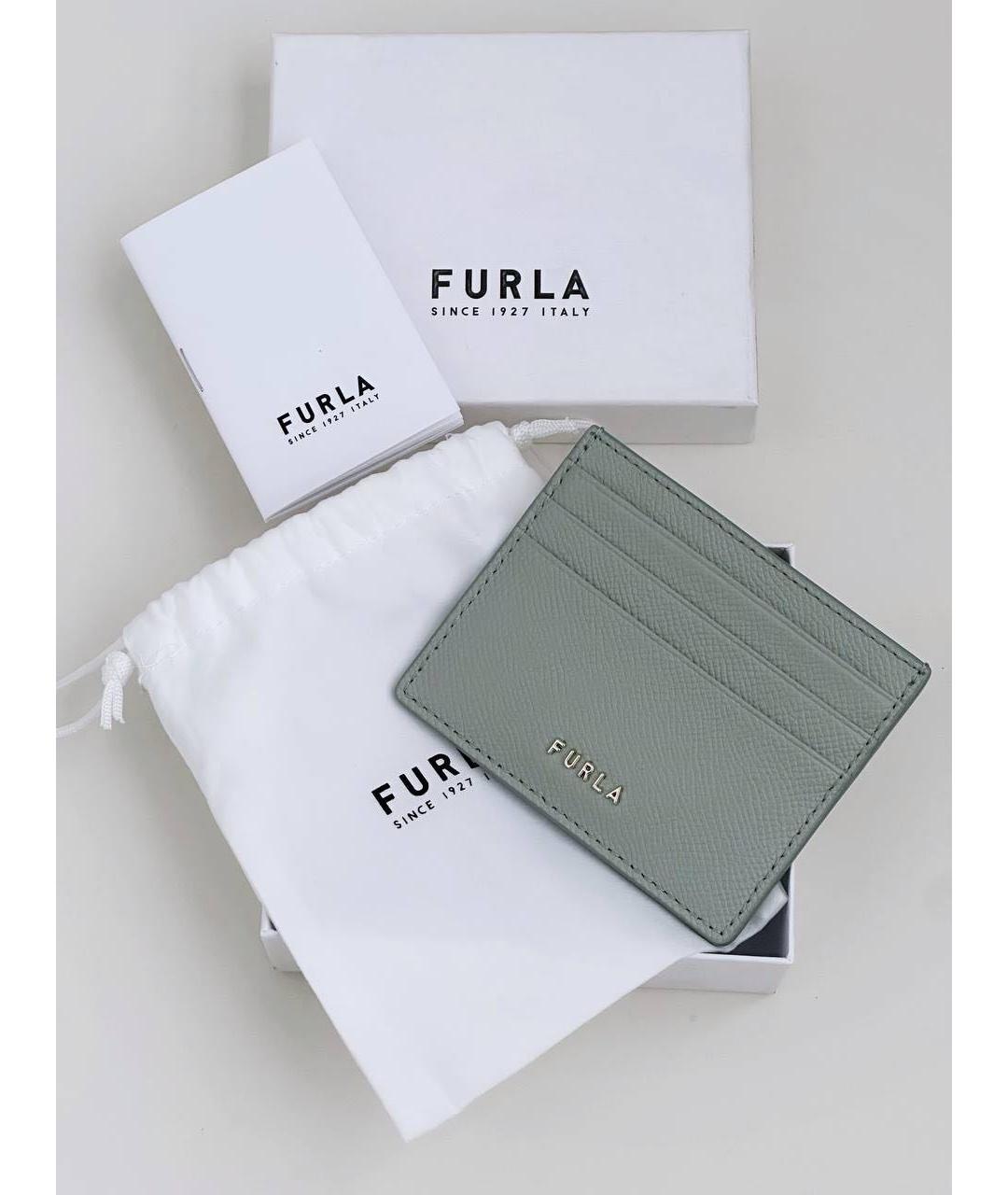 FURLA Серый кожаный кардхолдер, фото 4