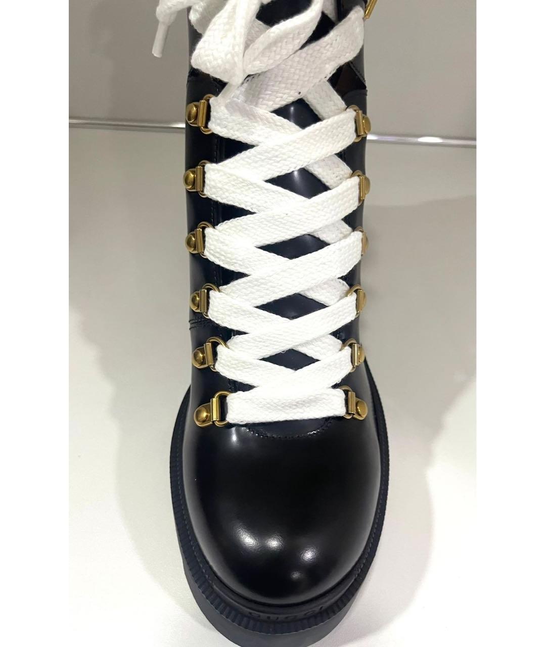 GUCCI Черные кожаные ботинки, фото 5