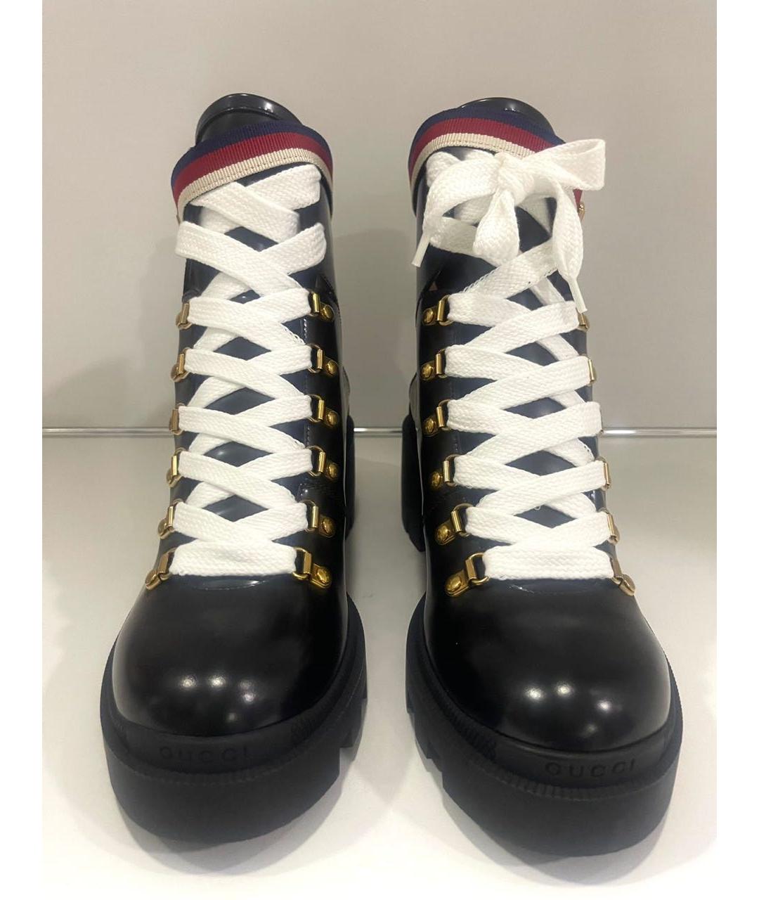 GUCCI Черные кожаные ботинки, фото 2