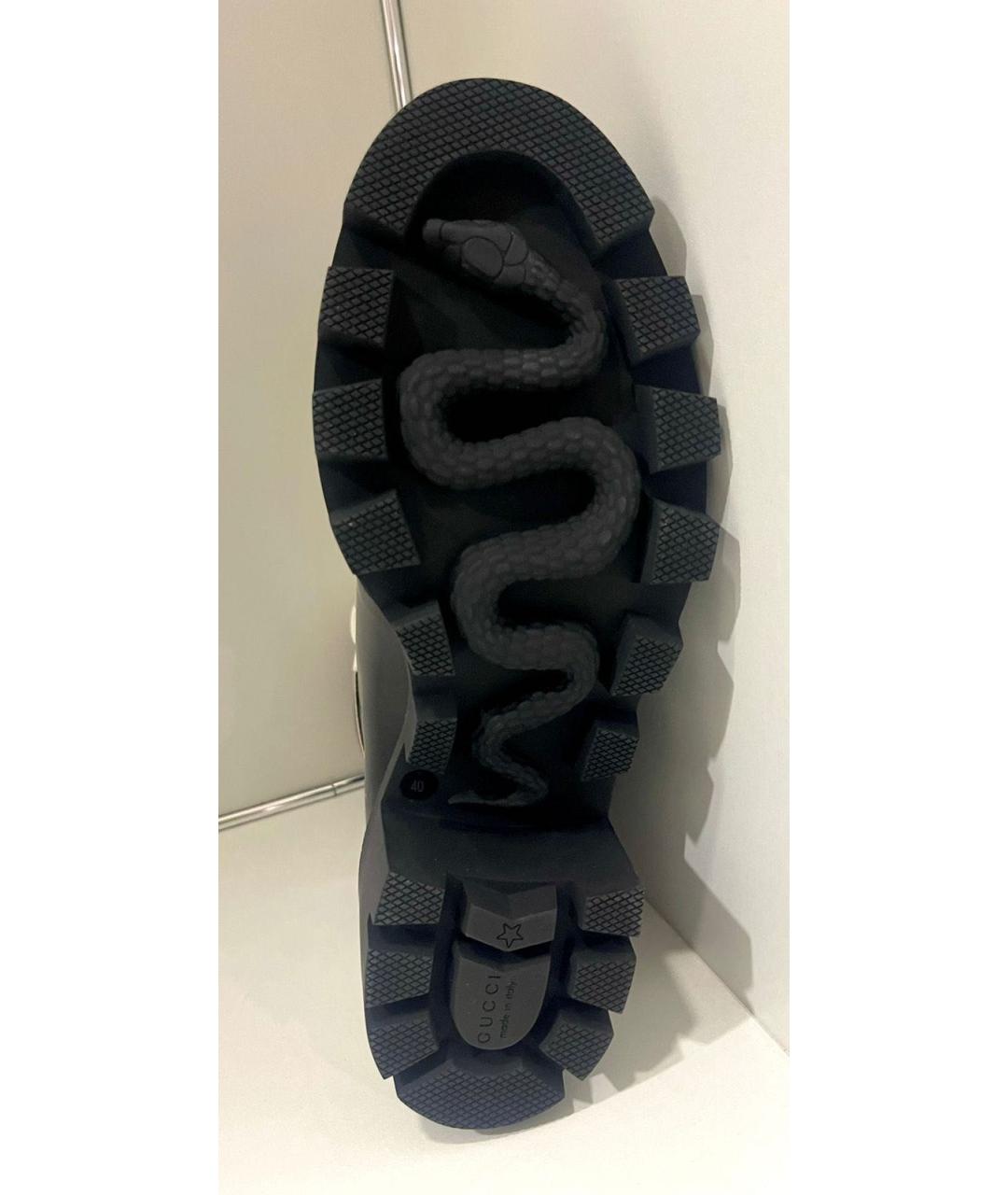 GUCCI Черные кожаные ботинки, фото 4