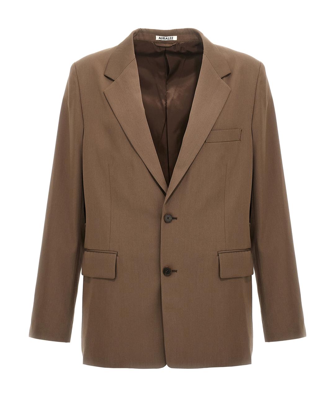 AURALEE Коричневый шерстяной пиджак, фото 1