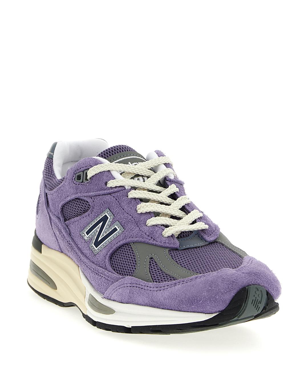 NEW BALANCE Фиолетовые замшевые низкие кроссовки / кеды, фото 2