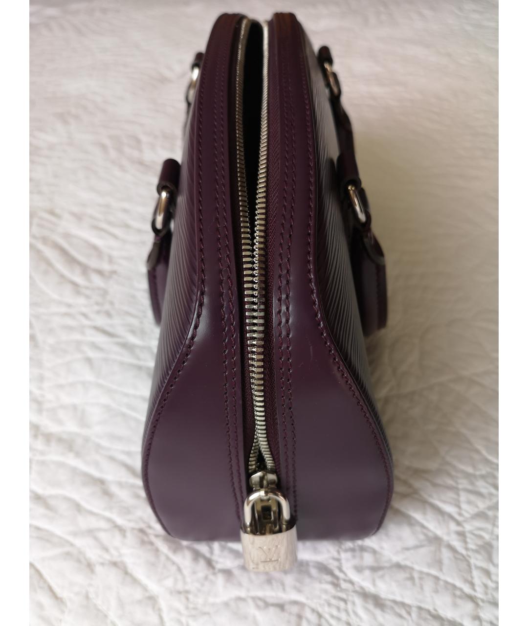 LOUIS VUITTON Фиолетовая кожаная сумка с короткими ручками, фото 2