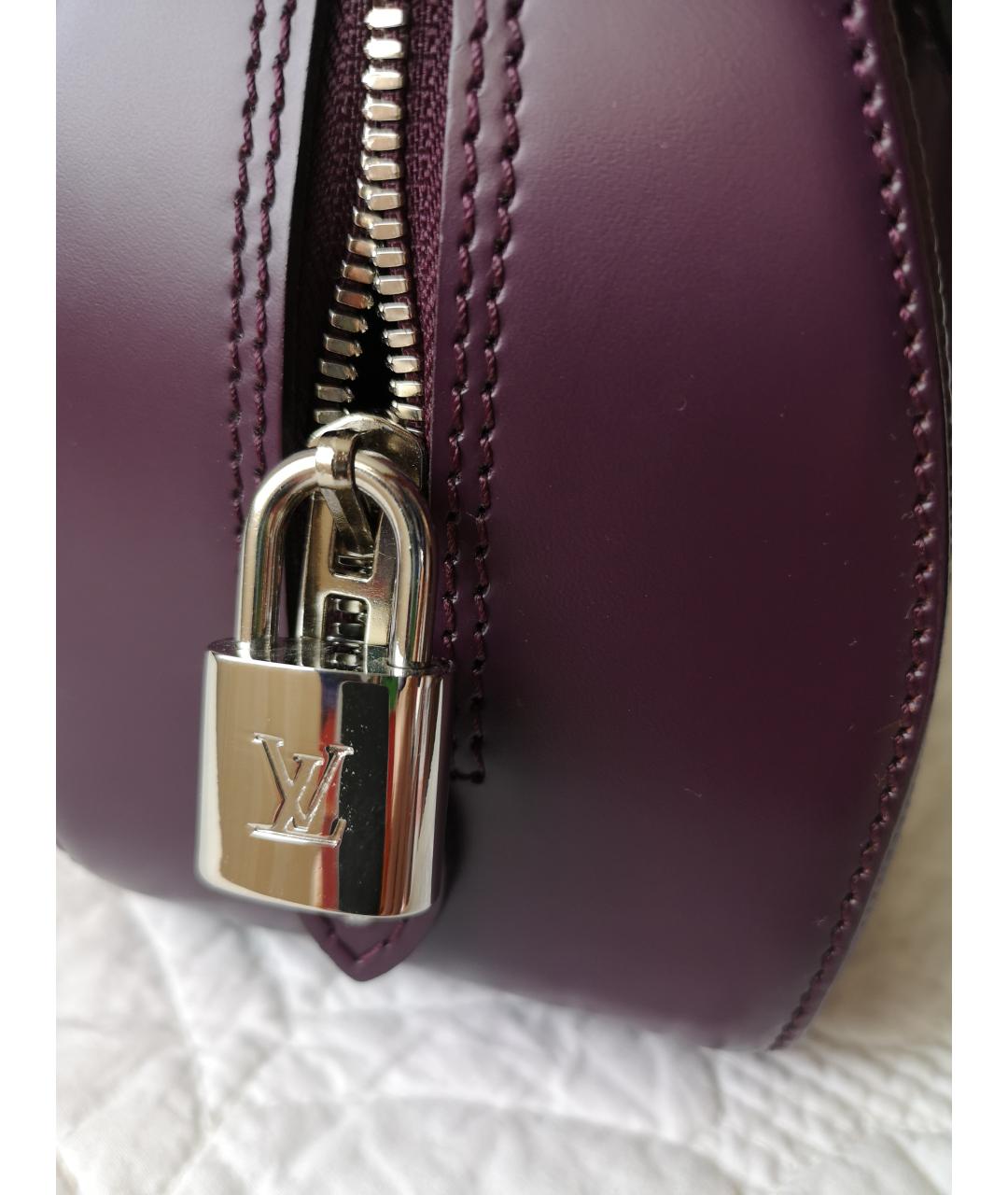 LOUIS VUITTON Фиолетовая кожаная сумка с короткими ручками, фото 6