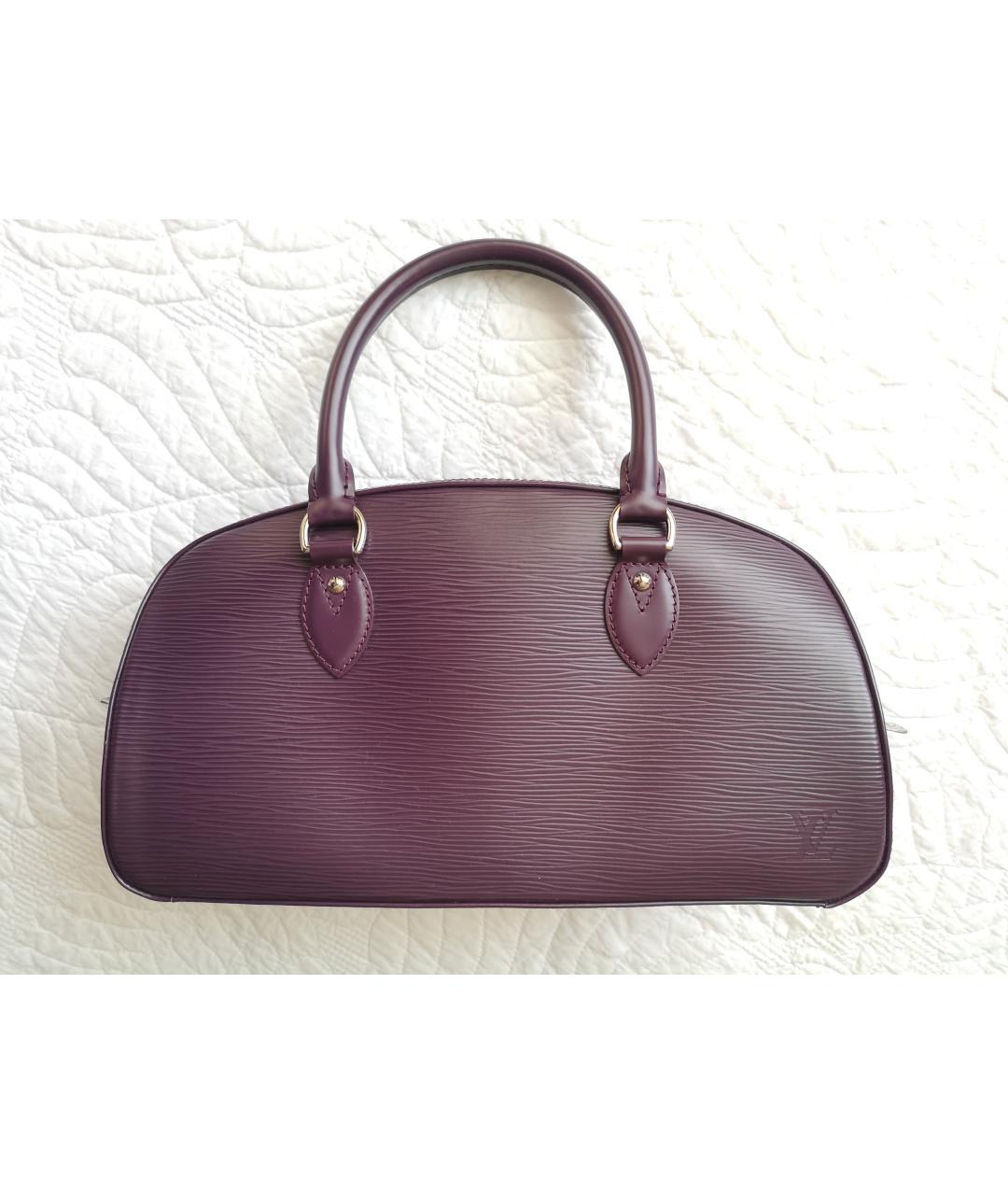 LOUIS VUITTON Фиолетовая кожаная сумка с короткими ручками, фото 7