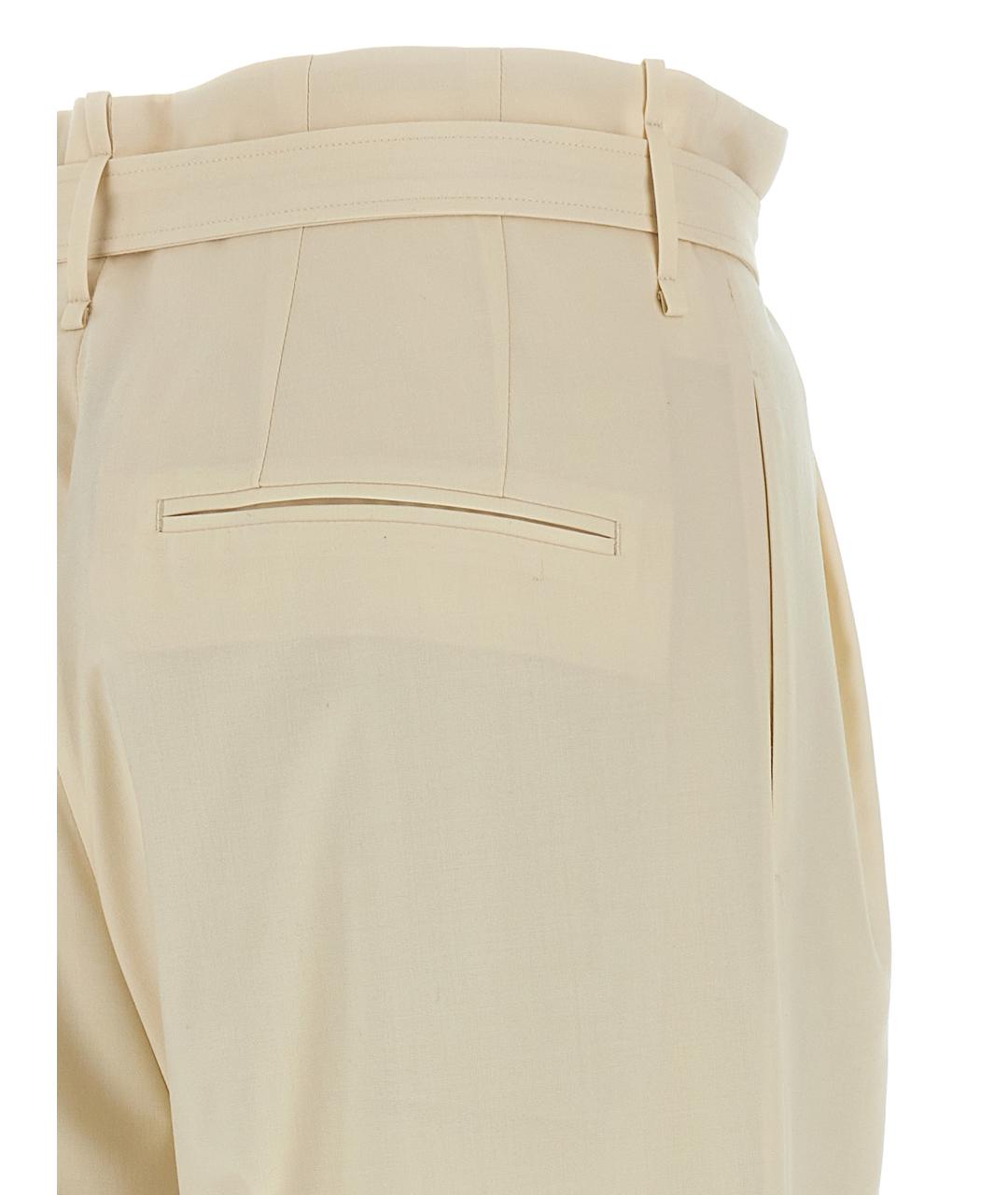 AURALEE Бежевые шерстяные прямые брюки, фото 4