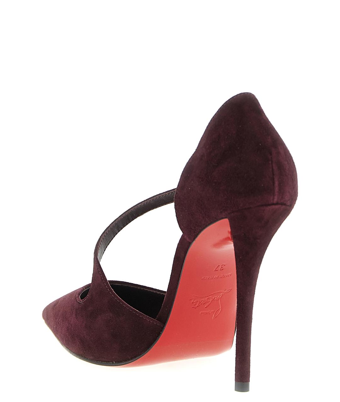 CHRISTIAN LOUBOUTIN Бордовые замшевые туфли, фото 3