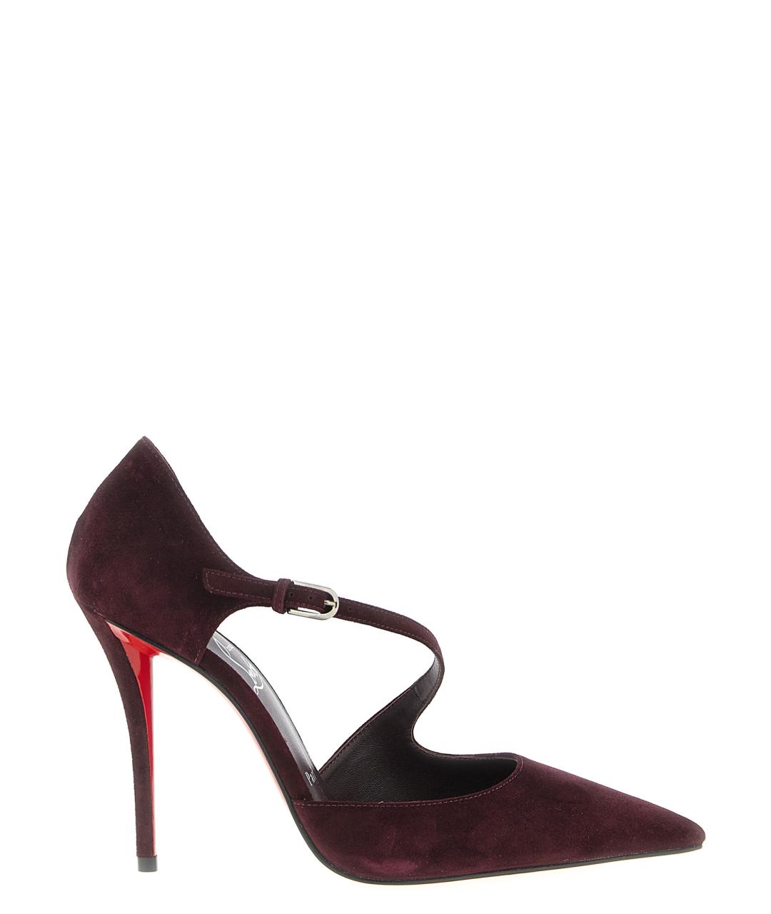 CHRISTIAN LOUBOUTIN Бордовые замшевые туфли, фото 1