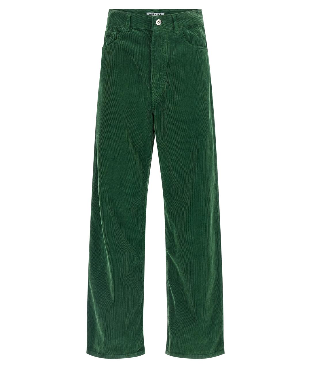 AURALEE Зеленые хлопковые прямые брюки, фото 1