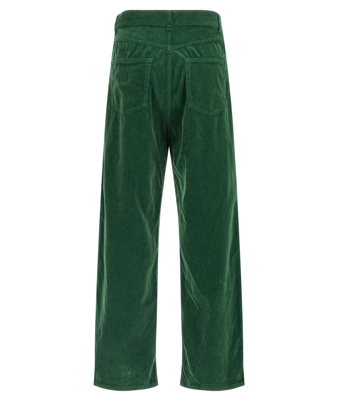 AURALEE Зеленые хлопковые прямые брюки, фото 2