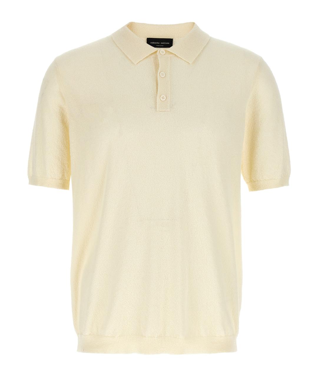 ROBERTO COLLINA Белое хлопковое поло с коротким рукавом, фото 1