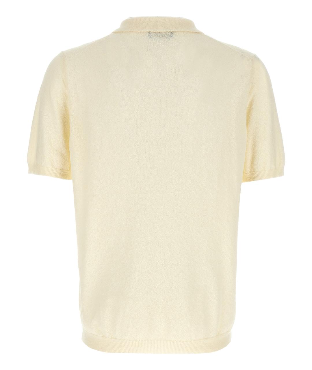 ROBERTO COLLINA Белое хлопковое поло с коротким рукавом, фото 2