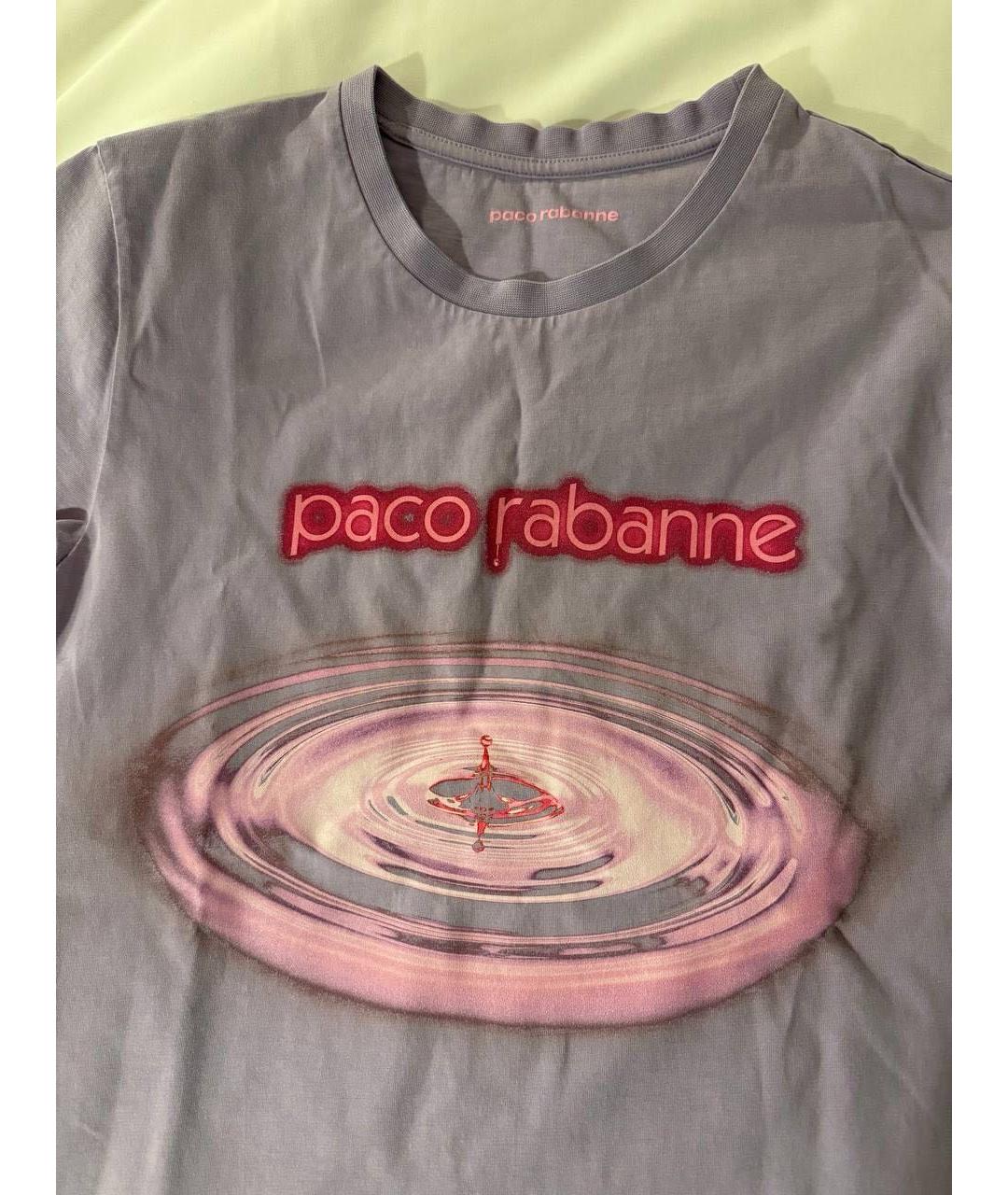 PACO RABANNE Фиолетовая хлопковая футболка, фото 4