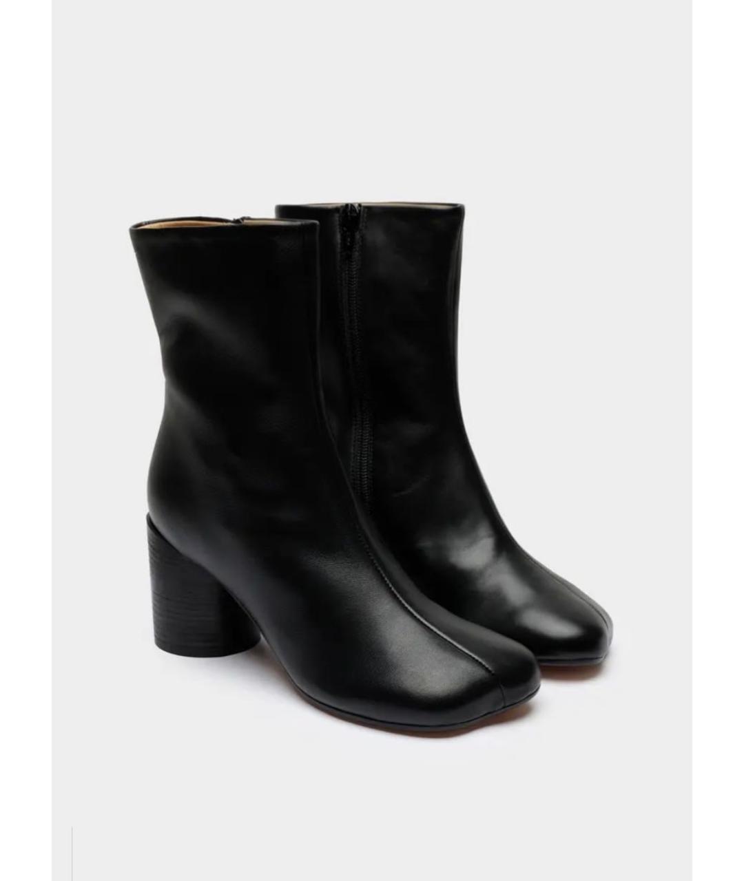 MM6 MAISON MARGIELA Черные кожаные ботильоны, фото 2