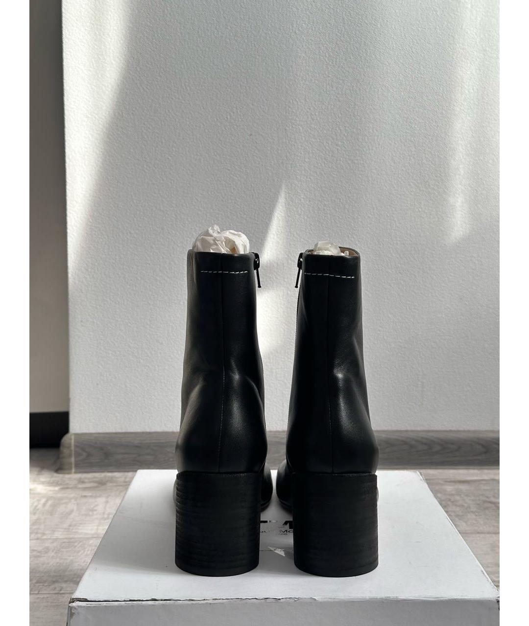 MM6 MAISON MARGIELA Черные кожаные ботильоны, фото 4