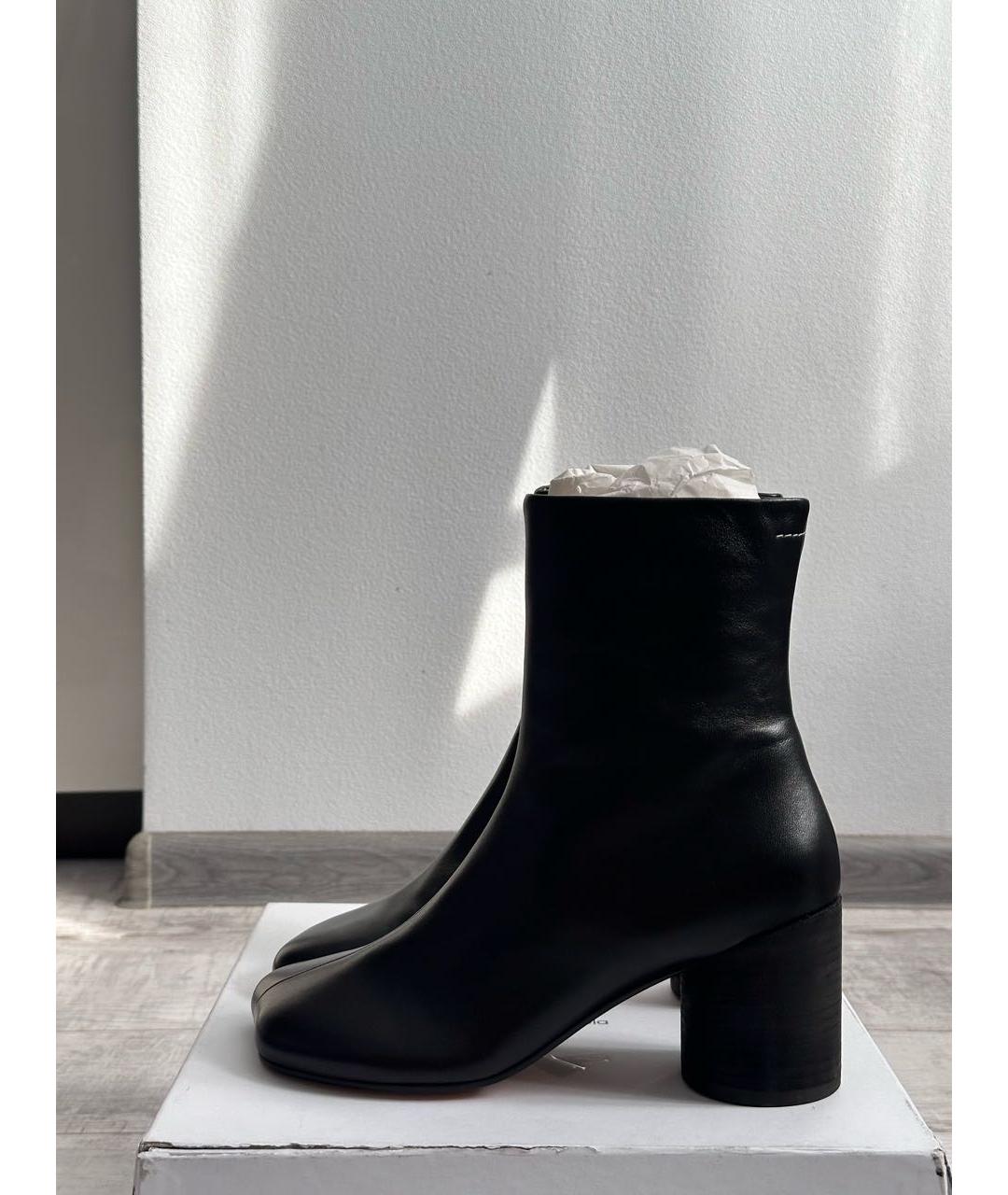 MM6 MAISON MARGIELA Черные кожаные ботильоны, фото 8