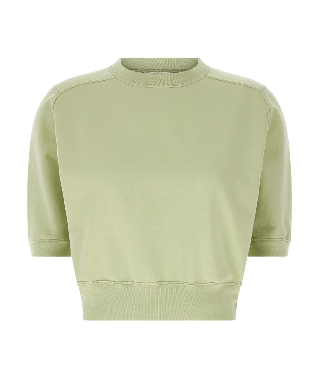 AURALEE Зеленая хлопковая футболка, фото 1