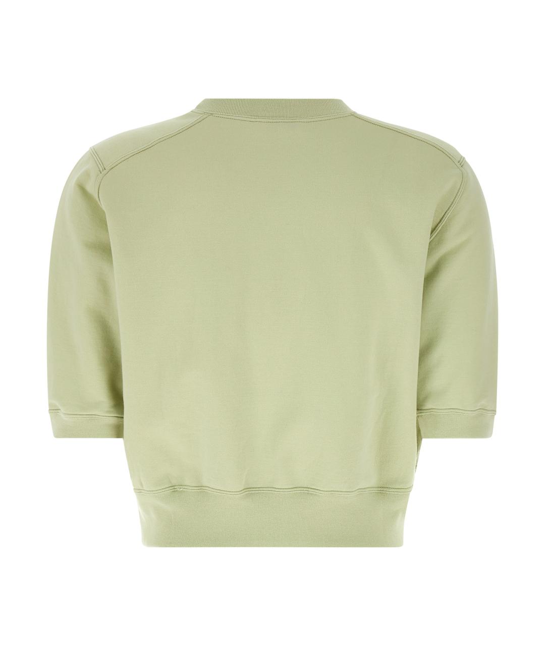 AURALEE Зеленая хлопковая футболка, фото 2