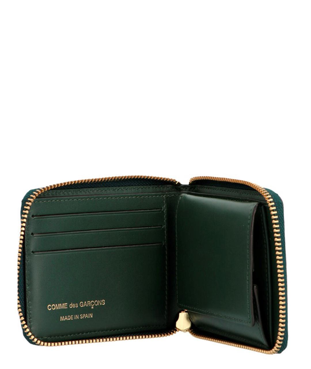 COMME DES GARÇONS WALLET Зеленый кожаный кошелек, фото 3