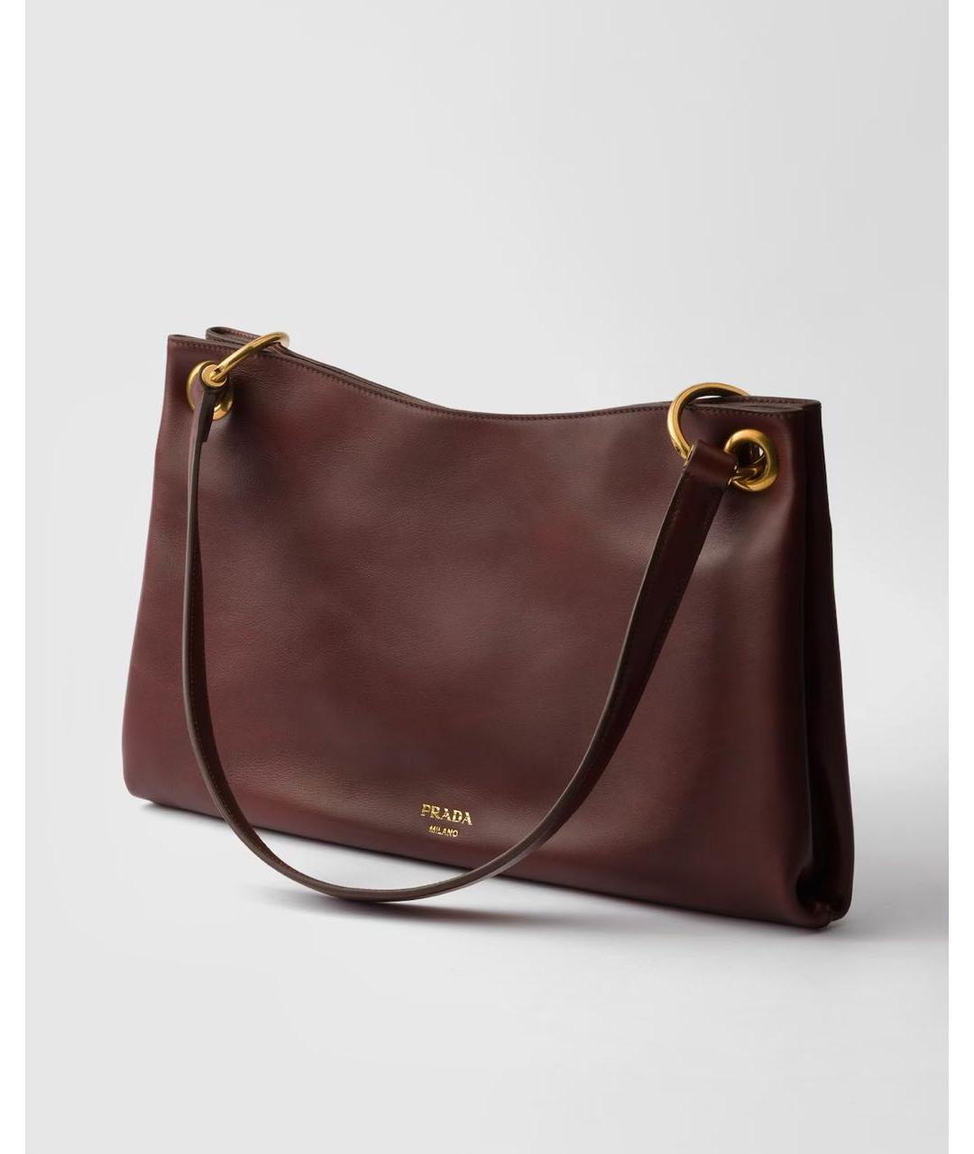 PRADA Бордовая кожаная сумка через плечо, фото 2