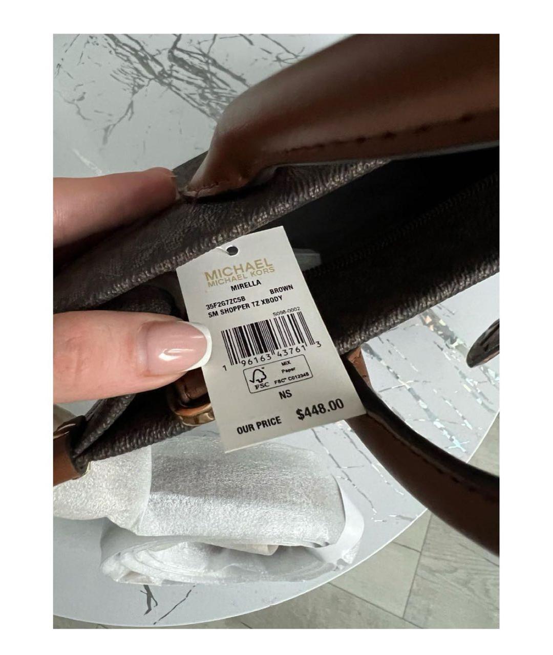 MICHAEL KORS Коричневая сумка тоут, фото 5