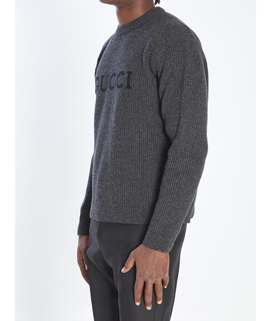 GUCCI Антрацитовый шерстяной джемпер / свитер, фото 3