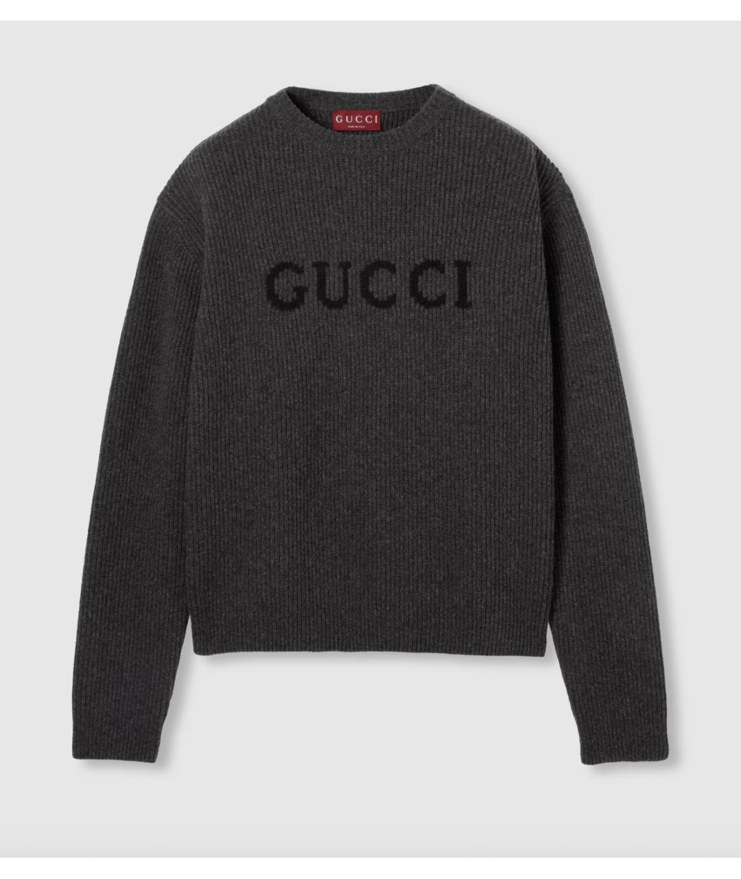 GUCCI Антрацитовый шерстяной джемпер / свитер, фото 6